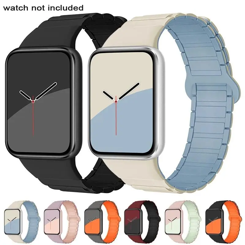 New Magnetic Silicone Band For Xiaomi Mi Band 9 8 Pro Soft Watch Bracelet Strap Correa For Redmi Watch 5 4 Replacement