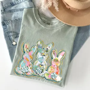 Brushstroke, Easter, Peter Cottontail, Watercolor Tshirt, Women's Crew Neck, Crewneck