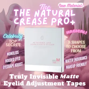 The Natural Crease PRO+ Flexi Triangle Truly Invisible Matte Eyelid Adjustment Tapes - 8 Shapes for Monolids & Hooded Eyes - Makeup Friendly Waterproof Adhesive Kit - Eyeshadow Professional Grunge Flawless - Cosmetic