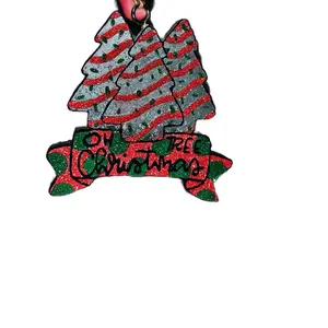 Oh Christmas Tree Christmas Tree Snack Cake Car Freshie Air Freshener, Rearview mirror air freshener and decoration,Handmade Aroma bead Freshie for Vehicles,Closets,Lockers and more viral Scented fragrances