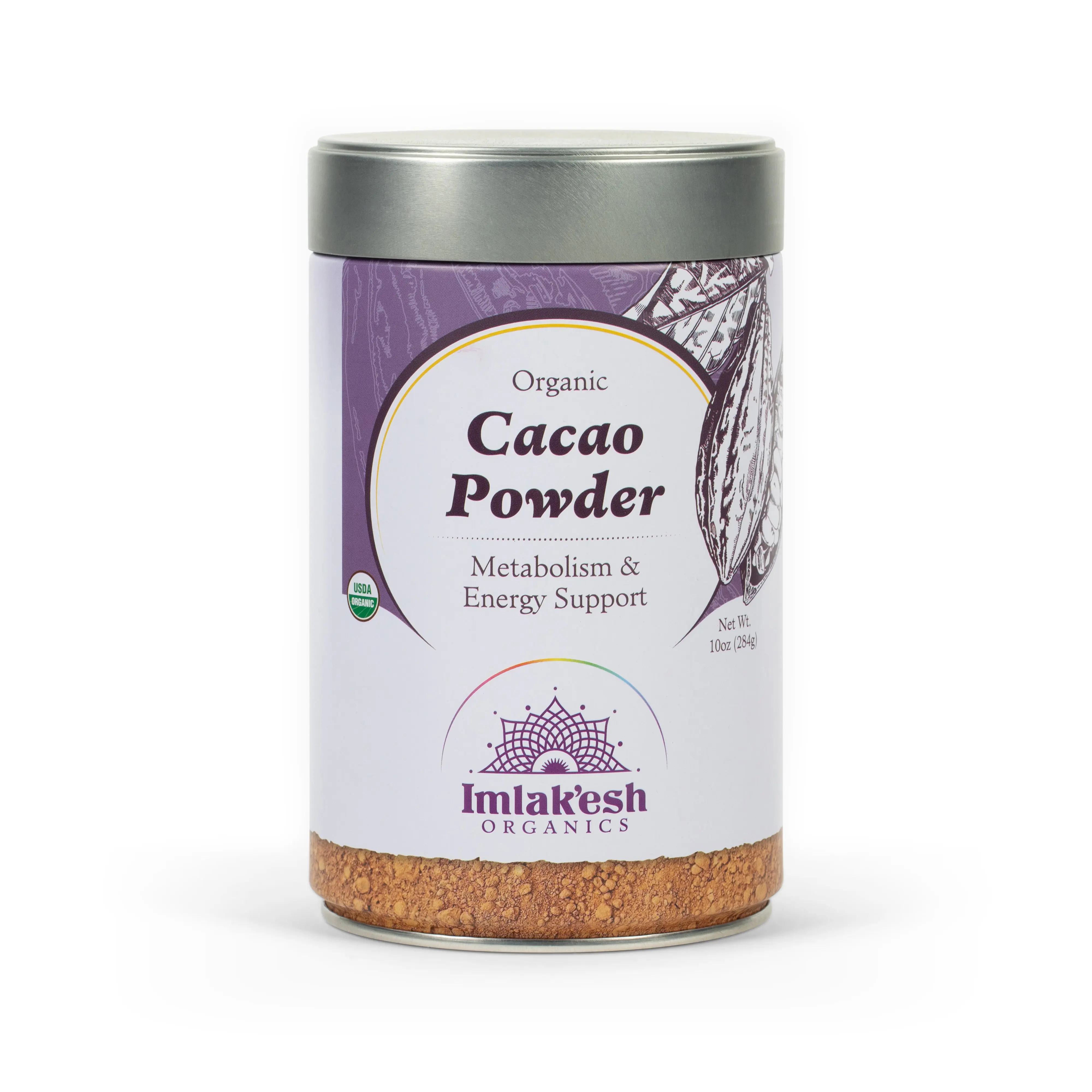 Imlakesh Organics Cacao Powder, 10oz (Metal Jar)