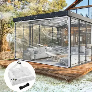 10x13 FT Clear Waterproof Tarps Outdoor Garden Rainproof Covering Clear PE Tarp Transparent Waterproof Tarpaulin for Covering Henhouse Multi-Purpose Protection Winter Essentials porch chicken coop