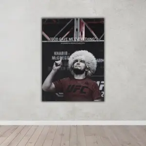 Khabib Nurmagomedov Undefeated Champion Mma Poster - Sports Wall Art For Fans Of Fighter Artwork