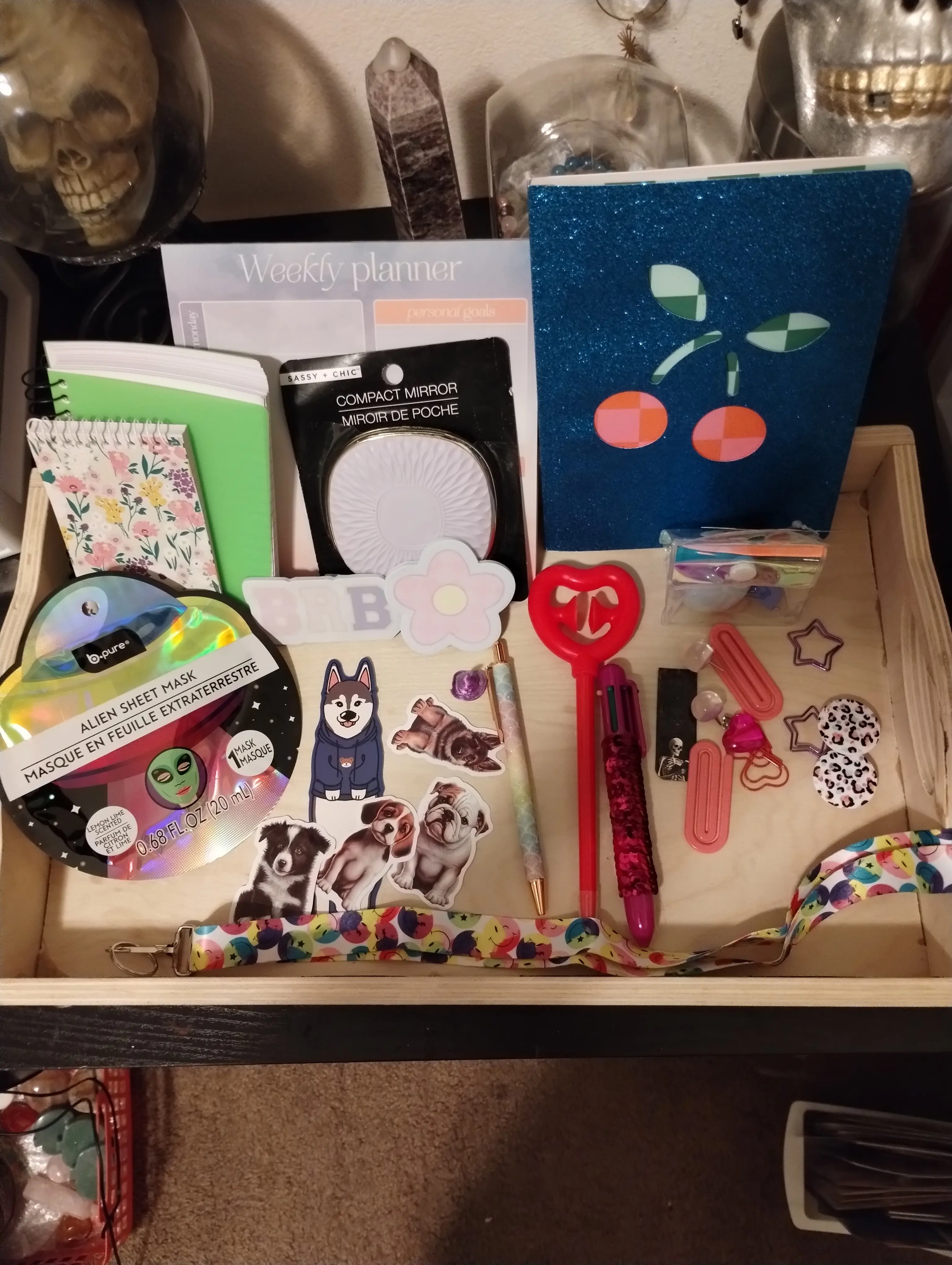 Stationery Supplies Set - Travel Notebook, Diary, Stickers, Pencils, Study Stationery for Creators & Self-Care Use