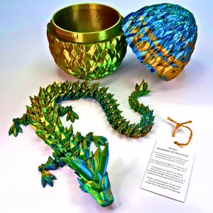 17IN Crystal Dragon and 6IN Egg - 3D Printed