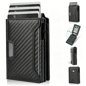 Wallet for Men RFID Wallet with Slim Pop Up Card Holder for 7-11 Cards, Minimalist Credit Card Holder with ID Window, Bifold Wallet for Front Pocket, Mens Gifts for Daily Use