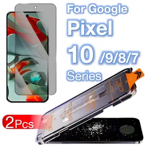 2-piece for Google Pixel 10 9 9a 8 8a 7 7a Pro XL set supports ultrasonic fingerprint unlocking, suitable phone screen tempered glass protective film, automatically locates without dust, protects privacy and prevents peeping