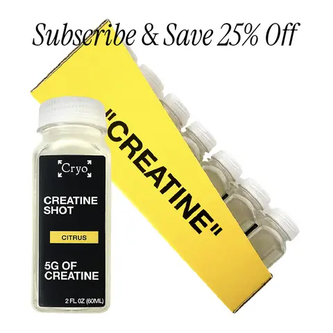 Cryo Liquid Creatine Shots, Citrus Flavor — 5g Liposomal Creatine Monohydrate Per Shot Organic & Third-Party Tested