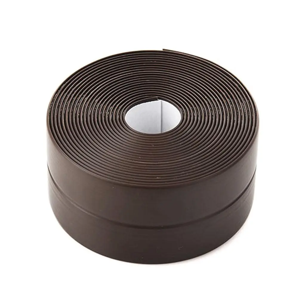 DEVILMAYCARE Tape Caulk Strip Seal for Toliet Bathtub, Sink, Kitchen, Wall , Self Adhesive Corner Liner 126''x1.57'' (Brown)