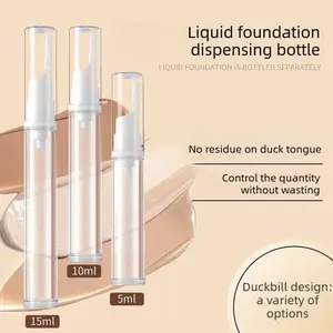 2 PCS Portable Liquid Foundation Refill Bottles, Pen Dispenser, Vacuum Duckbill Design, Anti-Oxidation, for Lotions & Creams, Travel Makeup