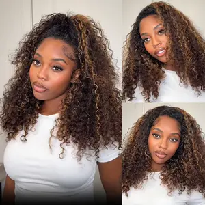 [WEAR GO HALF WIG] ISEE HAIR Wear Go 1B/30 Highlight Half Wig Water Wave 180% Natural Density Invisible Hairline Glueless Human Hair Wigs Seamless Flip Over Wig Natural Look Beginner Friendly #ISEECrochetNewArrivals #SummerVibes