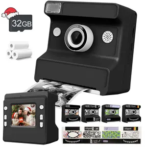 Instant Camera for Kids, 1080P HD Video, Support 3s/5s/10s Time-Lapse Photography, DIY Exclusive Camera, Christmas Birthday Gift for 3-14 Years