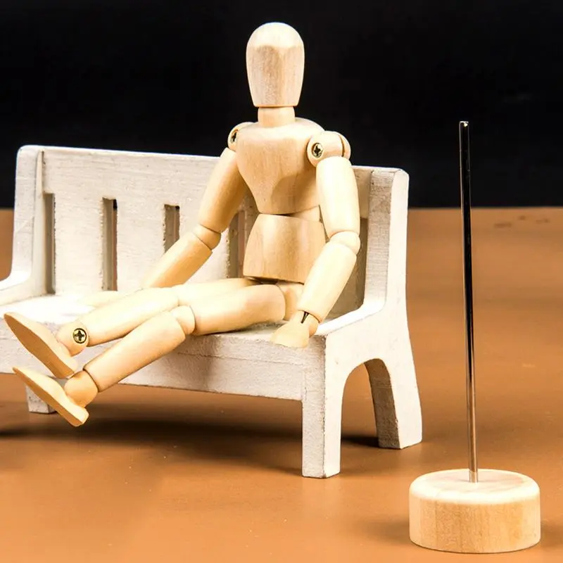 Wooden Joint s man Natural Wood Artist Sketch Mannequin Model - Sketch Tool, Human Sculpting Lay Figure, DIY Drawing Tool for Artists, Home Decor Toy