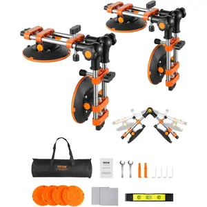 VEVOR 90 Degree Stone Seam Setter, 2 Packs Granite Seam Setter with 6 in Suction Cups, Seam Joiner for Seam Joining & Leveling, Granite Right Angle 90 Degree, 180 degrees, 270 degrees Countertop
