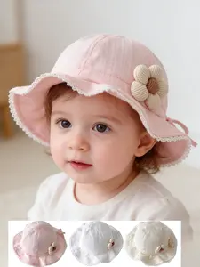 Baby Hat Spring Summer Sun Protection Cap, Cartoon Flower Fisherman Hat, Thin Cute Bucket Hat for Outdoor Play Walk Hike, 1-3 Years Old