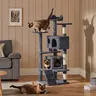 Yaheetech 54-in Cat Tree Tower with Condo Furniture, Scratching Posts, Vertical Scratcher, 2 Dangling Balls & 3 Scratch Posts for Small-Medium Cats & Kittens