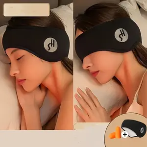 Adjustable Noise-Reducing Eye Mask with Earplugs & Earmuffs - Comfortable Soundproof Sleep Mask for Travel, No Batteries Needed, Solid Color Design, Fits 20.4"-22" Head Circumference, Includes Bonus Earplugs, Ear Plugs for Sleeping,