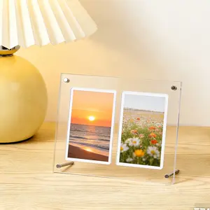 Acrylic Photo Frame Anime Peripheral Small Card Standee Desktop Display Rack Transparent Card Brick Idol Picture Holder