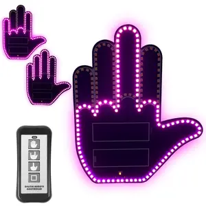 Funny Car LED Finger Lights with Remote Control, Car Finger Flashing Lights, Car Window Glowing Finger truck stuff