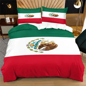 Mexican Flag Bedding Set for Boys & Girls, Includes Duvet Cover & Pillowcases, Modern Bedroom Decor, No Comforter Included, Quilt Cover