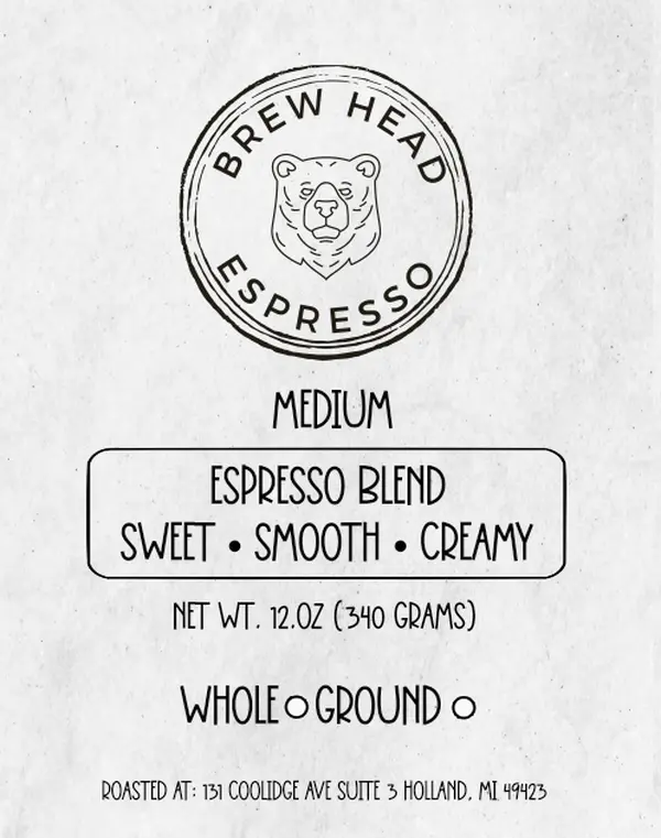 Brew Head Espresso Blend Coffee Medium Roast