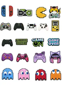 22pcs Game controller Cartoon Shoe Accessories Set, Cute Kids' Footwear Decorations, Shoe Decoration Charms, Wristbands, Sandals, Perfect Christmas Gift, All-Season Fashion