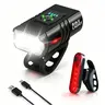 High Brightness Aluminum Alloy Bicycle Light Set - USB-C Fast Charging Front (6 Modes) & Bike Tail Light, Compact Adjustable Strap Ebike Accessories, Tool-Free Mount, Rear 4 Warning Modes LED Reflectors for Night Cycling