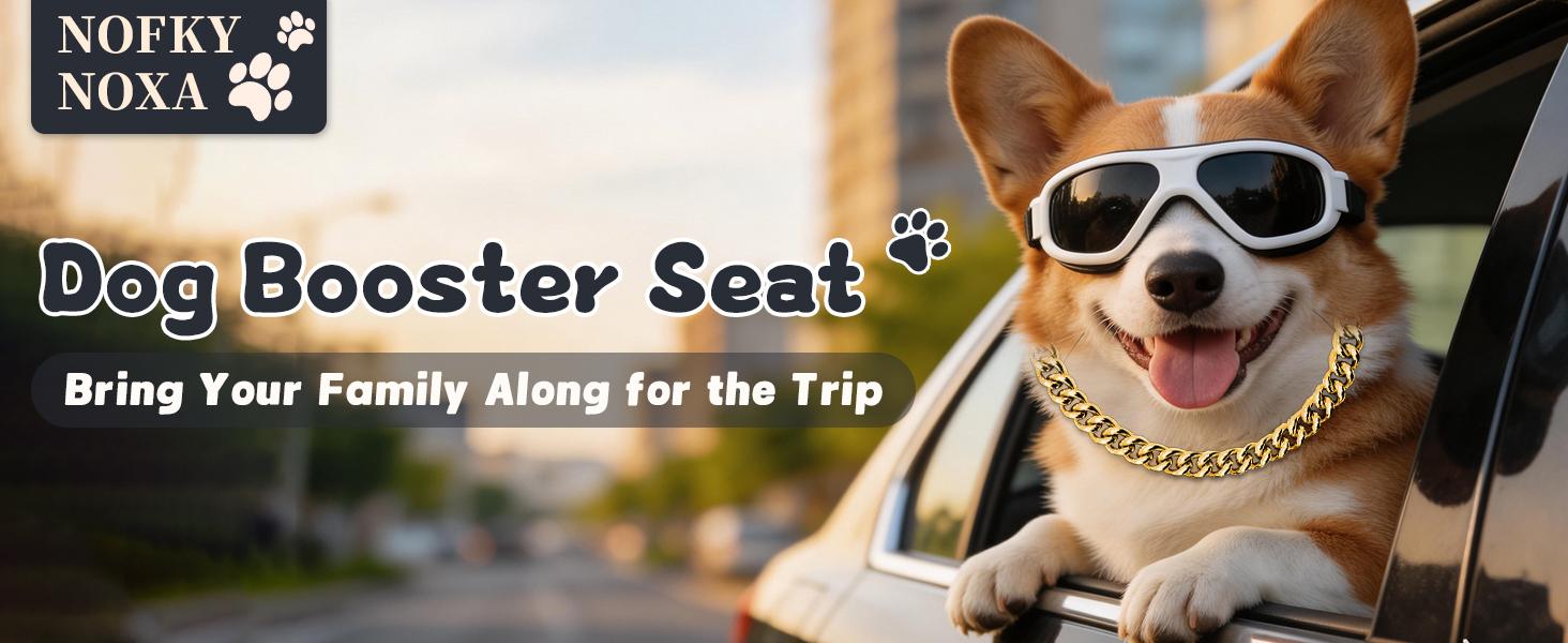 BOFNL Car Pet Seat – Pet car height booster seat with a washable, removable cover for easy cleaning; soft sofa for cats and dogs; portable pet bed suitable for size and medium dogs — usable indoors, outdoors, and while traveling by car， black gray