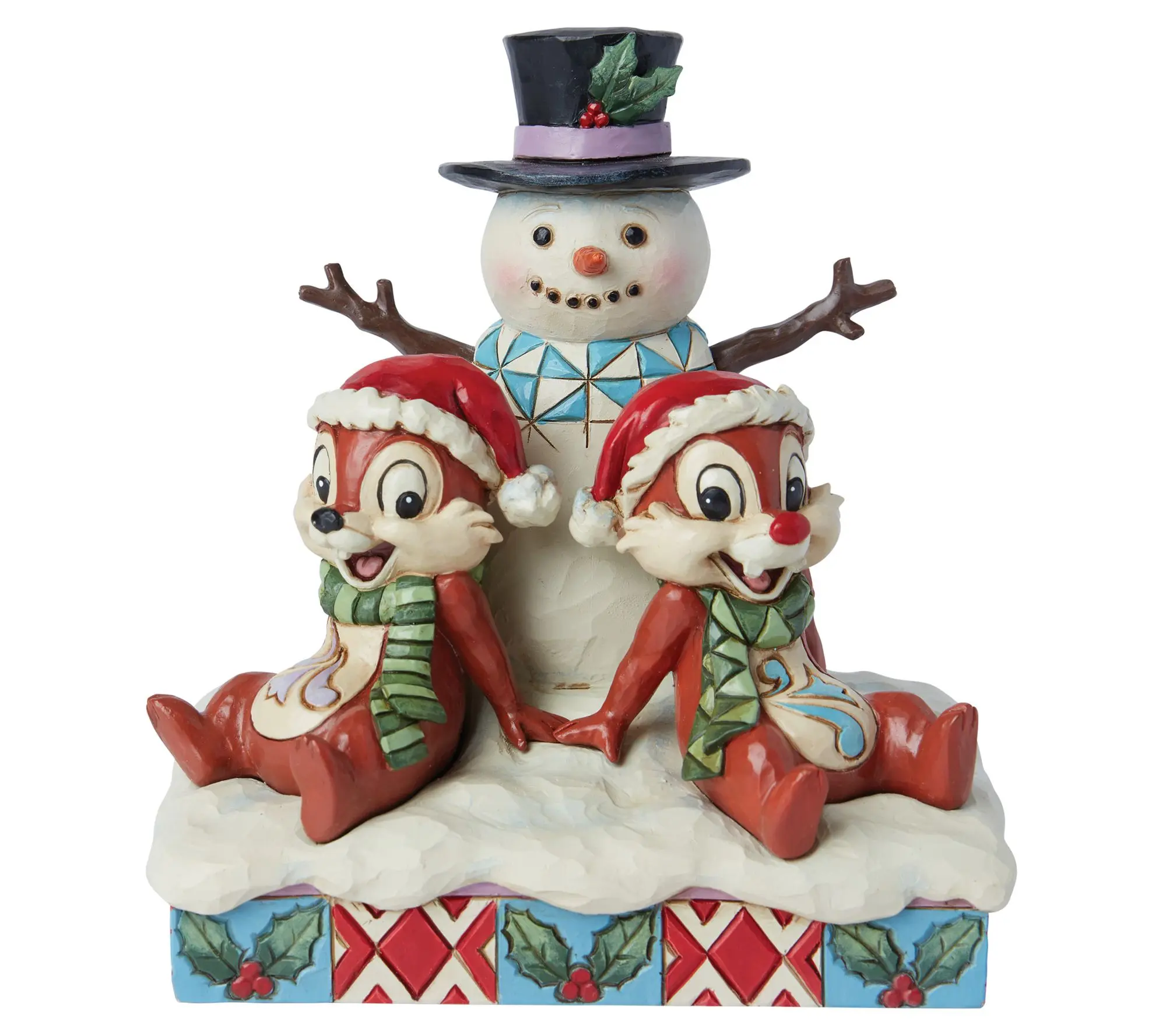 Disney Traditions Chip and Dale with Snowman Figurine Disney Traditions Chip and Dale with Snowman Figurine