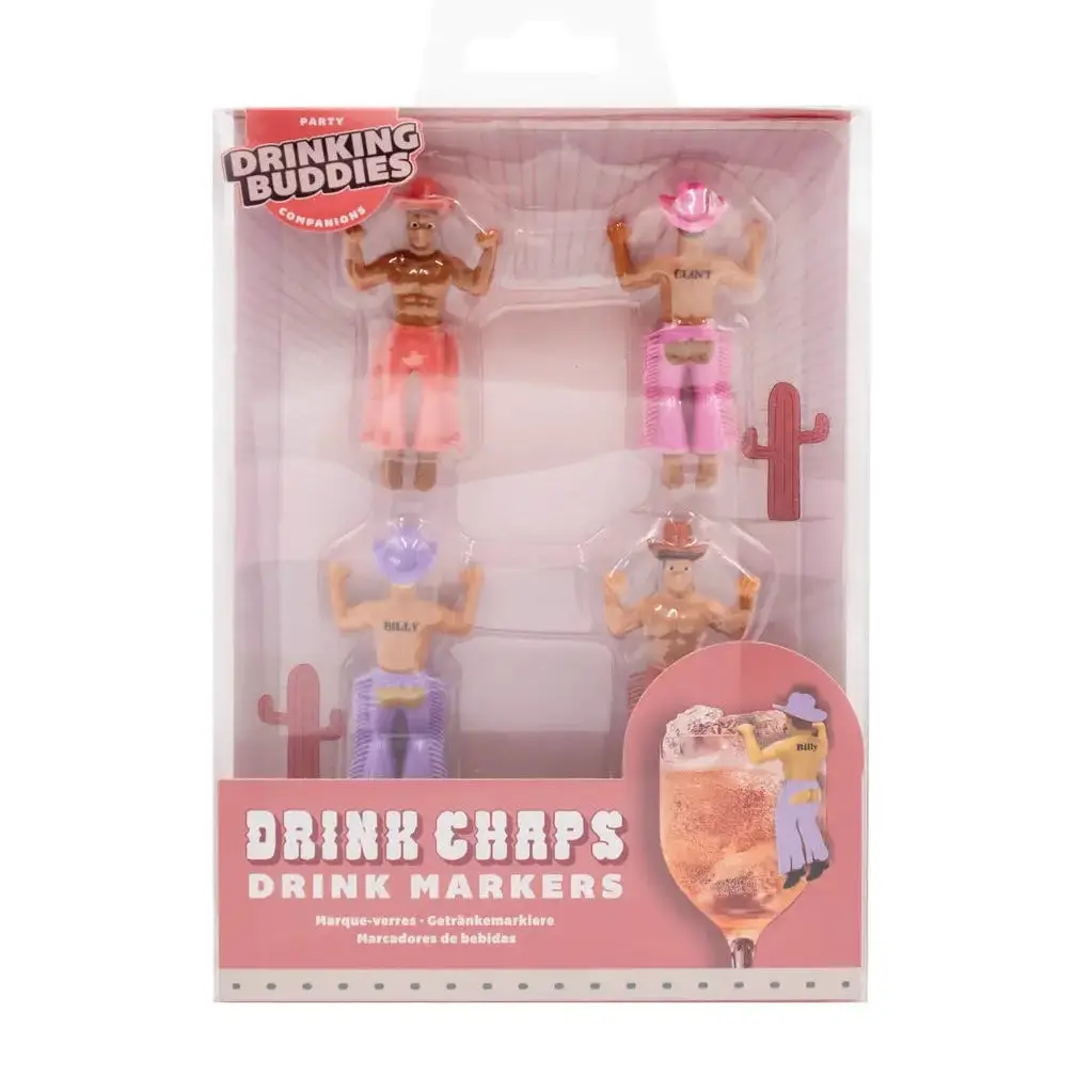 Western Drink Chaps Drink Markers-4 Pack