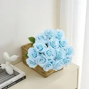 20/30/40pcs Artificial Rose Flowers, Blue Roses, DIY Wedding Bouquets, Table Decorations, Home Decoration, Valentine's Day Gifts, Decorative Flowers