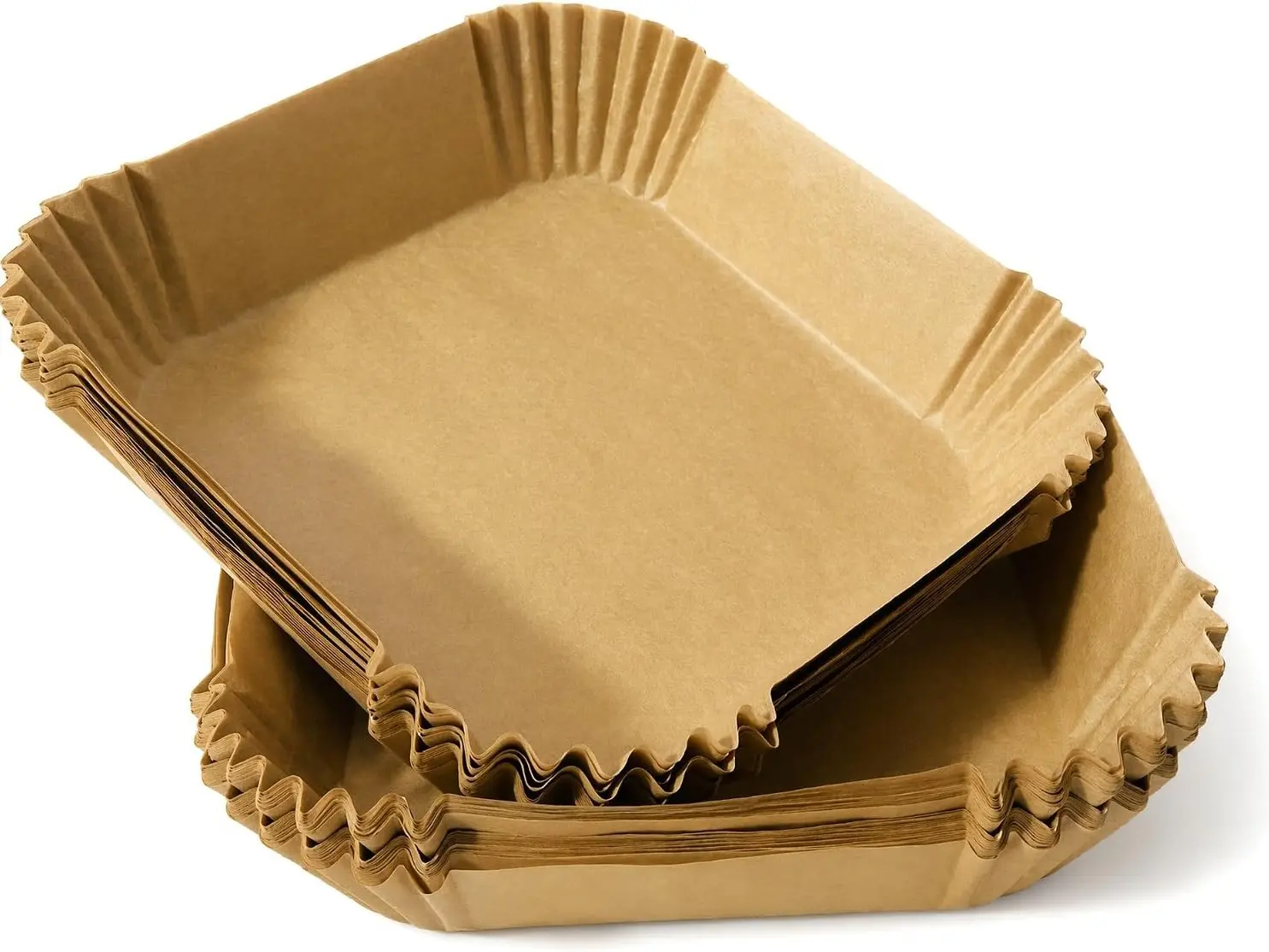 6 inch Square Air Fryer Paper Liners, Silicone Coated Parchment Sheets for Square Baskets, Brown, 50 Count, gift