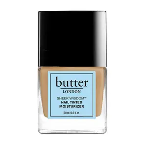 butter LONDON Sheer Wisdom Nail Tinted Moisturizer - Medium, 0.2 fl oz, Polish, Tea Tree Oil, Keratin, Arginine, Sheer Coverage, Glossy Finish