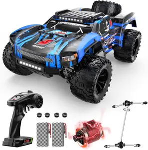 DEERC 1:12 RC Cars 45KM/H Off-Road Short Course Truck 4WD All Terrain Remote Control Monster Truck with 2 Rechargeable Batteries 40 mins Play time LED Lights