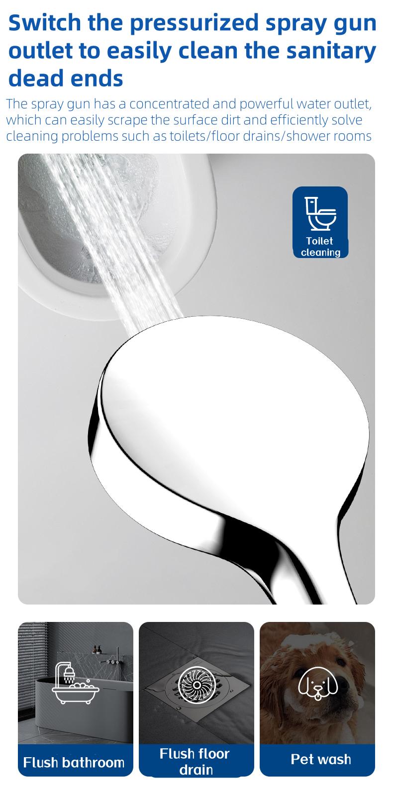 High-Pressure Handheld Shower Head, 6 Spray Mode Patterns, Water-Saving Design, Bathroom Shower Head, Fixed Shower Head, Bathroom Additions, Easy to Install, Durable, Silvery,Black Shower Head for Shower Use Solely For shower use solely