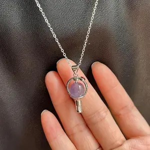 Army-bomb Necklace Inspired by K-pop Lightstick Electroplating Plated Jewelry with Pendant Charms for Pop Stars World Concert Gifts