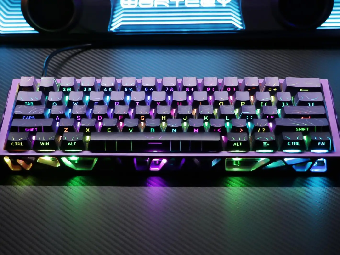 61-Key NJ61 Lattice Case 60% Mechanical Keyboard, Hot-Swappable Linear Red Switch, QMK/VIA Programmable, Full RGB Backlit, Compact Wired Gaming Keyboard for PC Gamer,,summerwins TikTokShopDealsForYouDays