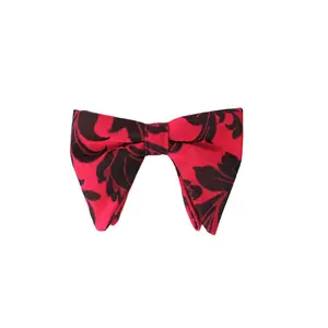Mens Oversize Red & Black Floral Bow Tie Adjustable By AZARMAN