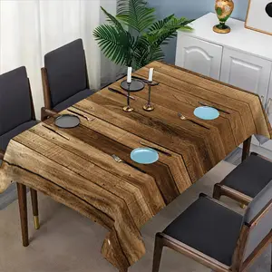 Wooden Striped Tablecloth Set, Fabric, Ideal for Dining Tables, Tea Tables, TV Stands, Picnic Mats, Home & Party Use