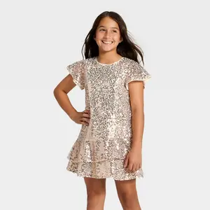 Girls' Short Sleeve Sequin Dress - Cat & Jack