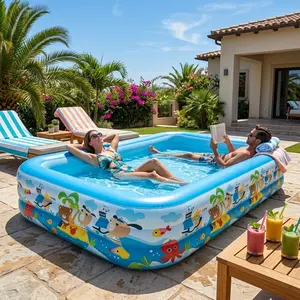 4.25mD9145507730Portable inflatable swimming pool for home and outdoor use, upgraded with thickened PVC material, extra-large summer water park, suitable for home, backyard, and balcony.