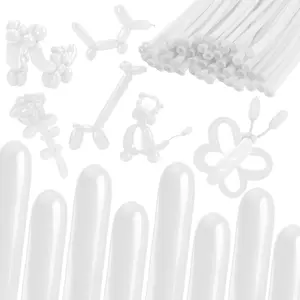White 260 Balloons, Long Balloon for Tying Balloon Arch, Latex  Long Skinny Twisty Magic Balloon Twisting Kit for Graduation Birthday Wedding  Shower Carnival Party Decoration Supplies 50 count
