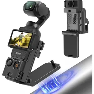 Mount Stand Compatible with   Pocket 3, Upgraded Pocket3 Accessories Adapter Clamp  Suction Case Holder  Desktop, Vertical Surface, 180? Adjustable Handle, Black