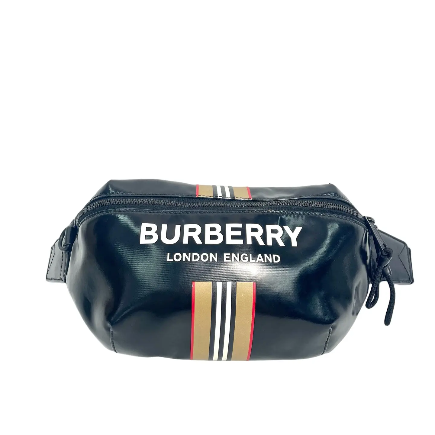 Pre-owned canvas Belt Bags Burberry Medium Sonny Belt Bag in Icon Stripe Coated Canvas