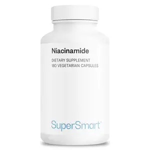 Supersmart - Niacinamide Supplement 2000mg per Day (Nicotinamide) - Flush Free Vitamin B3 Niacin | Non-GMO & Gluten Free - 180 Vegetarian Capsules