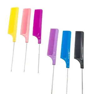 6-Pack Beauty Styling Steel Needle Comb Set, Sharp Tail Combs for Hair Drying & Teasing, Dense Teeth Steel Pin Comb for Parting