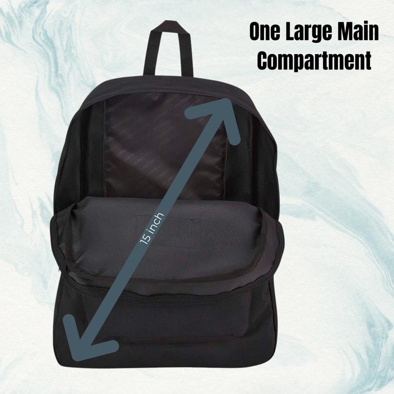 JanSport One Backpacks - Durable, Lightweight Bookbag with 1 Main Compartment, Front Utility Pocket with Built-in Organizer - Premium Backpack, Black