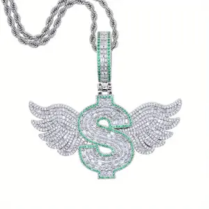 S925 Hip-Hop Inspired Glamorous Winged Snake Pendant Cuban Chain Necklace - Sparkling Accents, Black Cord, Perfect for Parties & Banquets, Banquet Jewelry |   European American Style |   Intricate Design