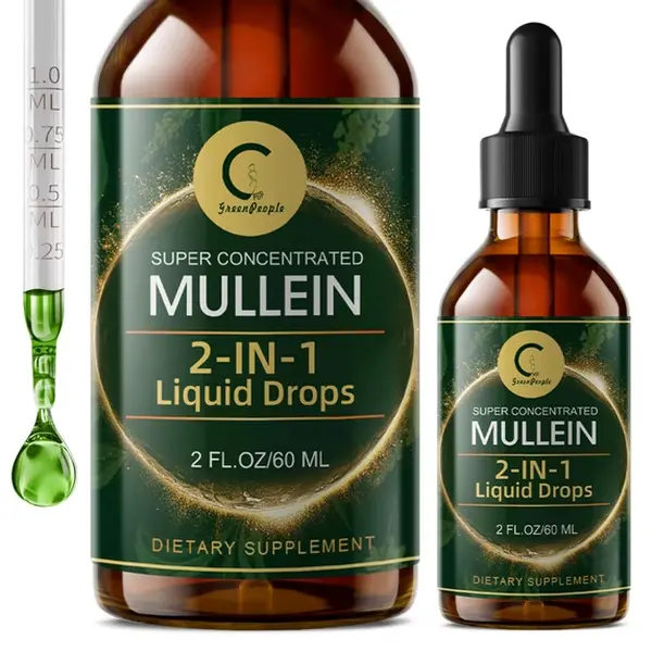 Mullein Leaf Drops for Lungs - Mullein Leaf Extract & Marshmallow Root for Lung Cleanse & Detox -Immune Support Supplement, 2 fl oz Healthcare Vitamin