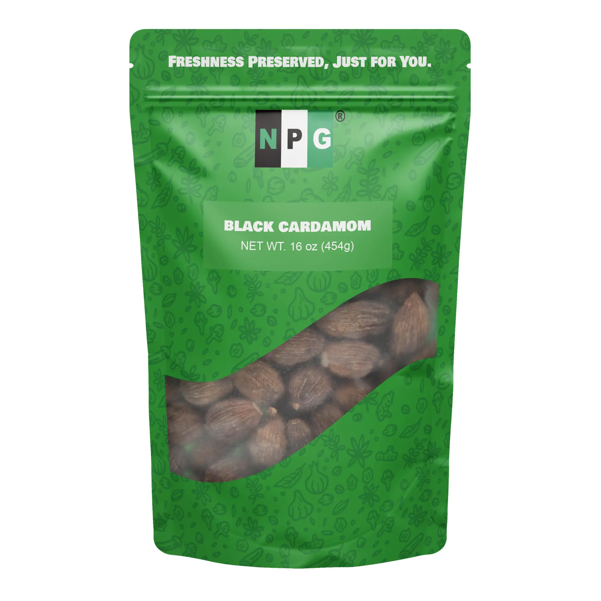 NPG Premium Black Cardamom Pods Whole (Tsao Ko/Cao Guo) 16 Ounces, Plump, Large, and Firm Brown Cardamom Seed Pods